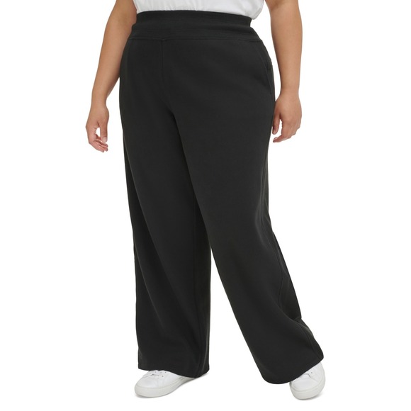 Calvin Klein Performance Womens Sweatpants 2X‎ Black Lounge Knit Relaxed Fit NWT - Picture 1 of 9